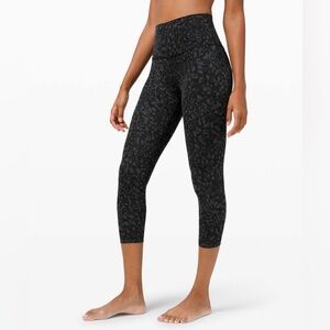 Lululemon Align Crop 23" Wild Thing Camo Deep Coal Multi Size 2